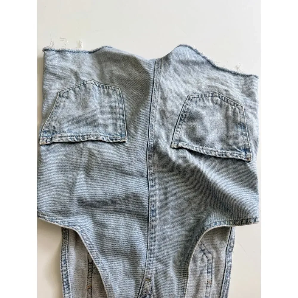 GAP Kids Distressed Denim Short Overalls - Girls' M (8-9Y)
